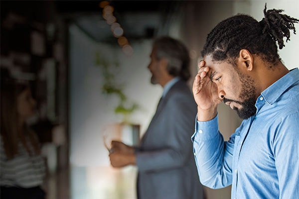 Black man being discriminated against