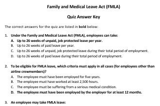 Intro slide to FMLA Training powerpoint presentation showing a smiling family