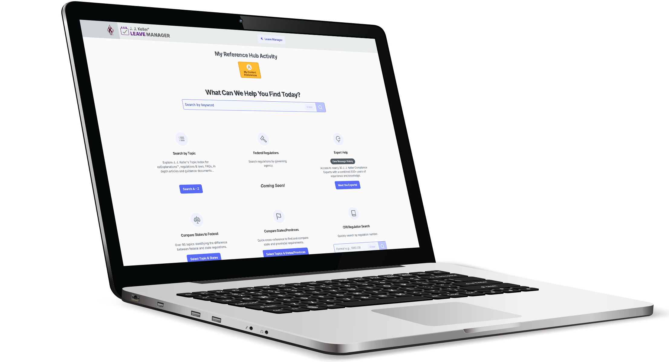 Laptop showing Reference Hub